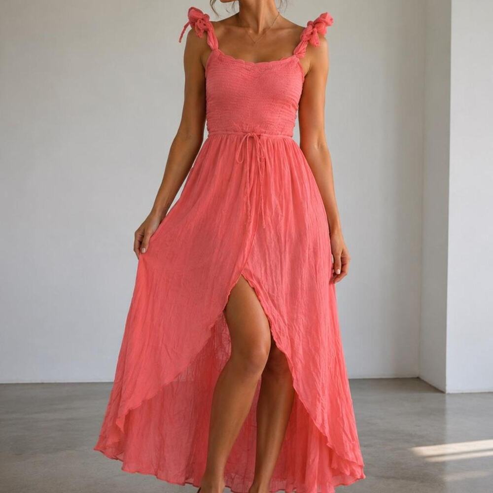 Cute pink maxi dress with